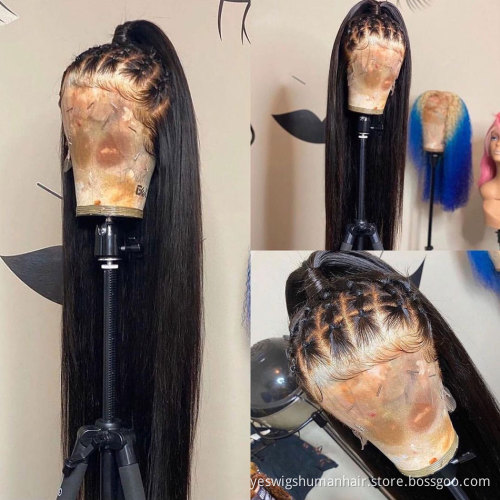 Full Transparent Lace Frontal Wig Raw Mink Brazilian Virgin Human Hair Hd Swiss Lace Front Wig Natural Human Hair Wig Vendor